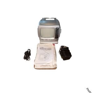 Coby CX-TV6 Portable Black White Mini 5" TV AM/FM Radio Used
